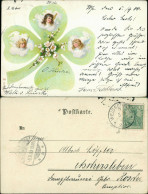 Ansichtskarte  Kleeblatt 3 Engel Mädchen 1900 - 1900-1949