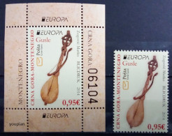 Montenegro 2014, Europa - Musical Instruments, MNH S/S And Single Stamp - Montenegro