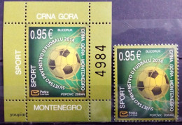 Montenegro 2014, Football World Cup In Brazil, MNH S/S And Single Stamp - Montenegro