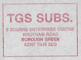 Great Britain 1991 Meter Stamp Hasler Mailmaster With Slogan By TGS SUBS From Sevenoaks - Briefe U. Dokumente