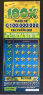 116 U, PORTUGAL, Lottery Ticket« Raspadinha », « Instant Lottery », « 100 X Mais De €100.000.000 ... », Nº 537 - Billetes De Lotería