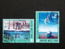 UNO WIEN 307-308 GESTEMPELT(USED) GEMÄLDEAUSTELLUNG UNSERE WELT 2000 - Oblitérés