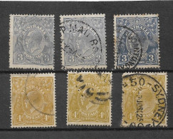 AUSTRALIA 1928 KGV HEADS 3d  BLUE AND 4d OLIVE WITH  COLOUR VARIATIONS - Usados
