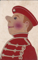 AK Deutscher Soldat In Roter Uniform - Filz Auf Karton - Handarbeit - RRR - Ca. 1910  (68884) - Uniformes