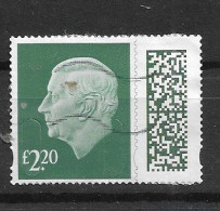 GB 2023 KC Lll MACHIN DEFINITIVE SECURITY BARCODE £2.20 - Oblitérés