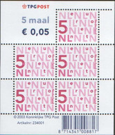 Nederland NVPH 2136 V2136b Vel Bijplakzegels TPG Post I Fosfor 2003 MNH Postfris - Ungebraucht