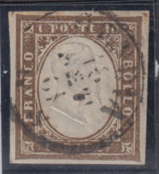 ITALIA - Sardegna - 1861 Sassone N.14Ci Bruno Cioccolato Scuro Cat.1600 Euro - Sardinien