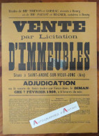 ● Affiche 1909 Saint André Sur Vieux Jonc (Ain 01) Ponthus Maréchal Ferrand Vente Immeuble Péronnet Puthod Timbre - Manifesti