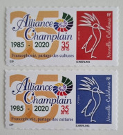 CAGOU PERSONNALISE LOGO ALLIANCE CHAMPLAIN 2020 OPT 2016 EXTRAIT D'UNE FEUILLE DE 20 TIMBRES TB - Ongebruikt