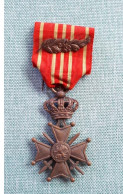 Belgique WW1 Médaille Croix Guerre War Cross 1914 1918 Palmiers Décoration Du Mérite Militaire Belge Roi Albert ? - 1914-18