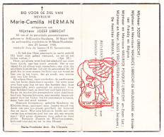 DP Marie Cam. Herman ° St-Kornelis-Horebeke 1886† St-Maria 1948 Librecht De Meulenaere Fouquet Vercauteren Forêt Aelvoet - Images Religieuses