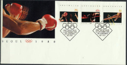 Australia 1988 Olympic Games Seoul, Basketball Etc. Set Of 3 On FDC - Zomer 1988: Seoel