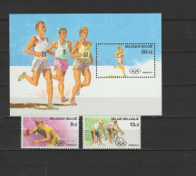 Belgium 1988 Olympic Games Seoul, Cycling, Table Tennis Etc. Set Of 2 + S/s MNH - Sommer 1988: Seoul