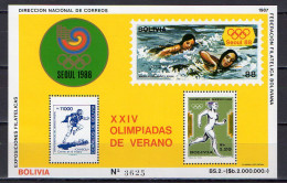 Bolivia 1987 Olympic Games Seoul, Swimming S/s MNH -scarce- - Summer 1988: Seoul