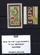 DDR Mi-Nr. 761 F 46 Plattenfehler Postfrisch Nach SCHANTL - Siehe Beschreibung Und Bild - Abarten Und Kuriositäten