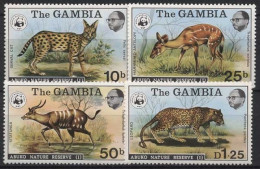 Gambia 1976 WWF Abuko-Naturschutzgebiet Serval Antilope 332/35 Postfrisch - Gambie (1965-...)