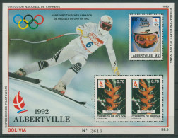 Bolivien 1990 Olympia Winterspiele Albertville'92 Block 192 Postfrisch (C22893) - Bolivie