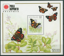 Neuseeland 1991 PHILANIPPON Schmetterling Block 31 Postfrisch (C25637) - Blocks & Sheetlets