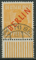Berlin 1949 Rotaufdruck Bogenmarke Unterrand 27 W UR Gestempelt Geprüft - Used Stamps
