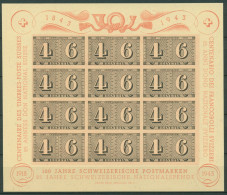 Schweiz 1943 100 Jahre Schweizer Briefmarken Block 9 Postfrisch (C28191) - Blokken