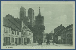 Prenzlau Neustadt Pulverturm Geschäfte, Gelaufen 1915 Als Feldpost (AK3962) - Prenzlau