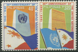 Philippinen 1980 Vereinte Nationen UNO Gebäude Flagge 1378/79 Postfrisch - Filipinas