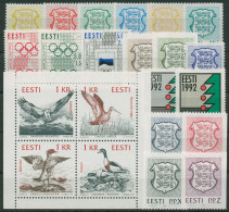 Estland 1992 Jahrgang Komplett 176/97 Postfrisch (G60039) - Estonia