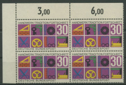 Bund 1968 Handwerk Handwerkssymbole 553 4er-Block Ecke 1 Postfrisch (R80000) - Nuovi