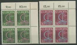 Bund 1966 Europa CEPT Segelboot 519/20 4er-Block Ecke 2 Postfrisch (R80010) - Nuovi