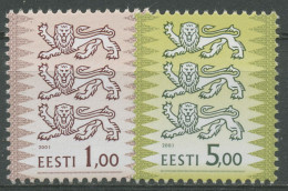 Estland 2001 Freimarken Wappenlöwen 412/13 Postfrisch - Estonie