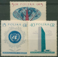 Polen 1957 Vereinte Nationen UNO Hauptquartier New York 998/00 A Postfrisch - Nuevos