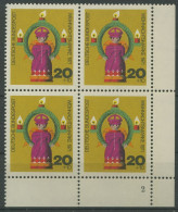 Bund 1971 Weihnachten Engel 709 4er-Block Ecke 4 FN 2 Postfrisch (R80070) - Ongebruikt