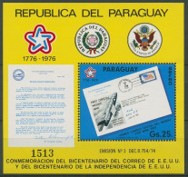 Paraguay 1976 200 Jahre Amerikanische Post, Brief Block 280 Postfrisch (C18792) - Paraguay