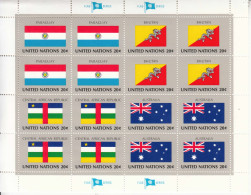 1984 United Nations New York Flags Australia Miniature Sheet Of 16 MNH - Nuovi