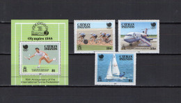 Cayman Islands 1988 Olympic Games Seoul, Tennis, Cycling, Sailing Set Of 3 + S/s MNH - Zomer 1988: Seoel