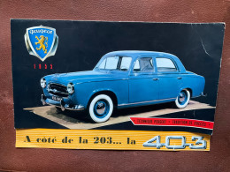 (31) DOCUMENT Commercial  PEUGEOT 403  Année 1955 - Cars