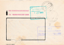 DDR Brief ZKD 1965 VEB Chemiefaserkombinat Wilhelm Pieck Stadt Guben - Central Mail Service