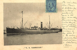 Bateau Paquebot S. S. SARMATIAN * CPA 1905 - Paquebots