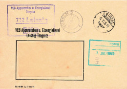 DDR Brief ZKD 1965 VEB Eisengießerei Leising Tragnitz - Zentraler Kurierdienst