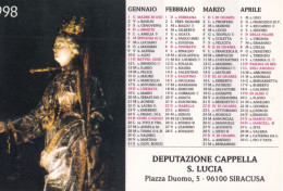 Calendarietto - Deputazione Cappella S.lucia - Siracusa - Anno 1998 - Petit Format : 1991-00