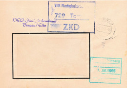 DDR Brief ZKD 1965 VEB Flachglaskombinat Torgau - Servizio Centrale Delle Poste