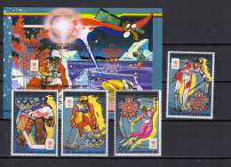 Central Africa 1988 Olympic Games Calgary, Space Set Of 4 + S/s MNH - Inverno1988: Calgary