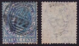 STRAITS SETTLEMENTS 1867 12c Wmk.CC Sc#14 - USED "B172" Cancel @P171 - Straits Settlements