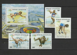 Central Africa 1987 Olympic Games Seoul, Athletics Set Of 4 + S/s MNH - Sommer 1988: Seoul