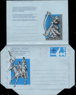 GREAT BRITAIN(1975) Riding Of The Marches. Burning Of Viking Ship. Celtic Harp. 10-1/2p Illustrated Aerogramme. - Postwaardestukken