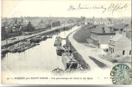 ARQUES Près SAINT OMER - Vue Panoramique Du Canal Et Des Quais - PENICHE - Arques