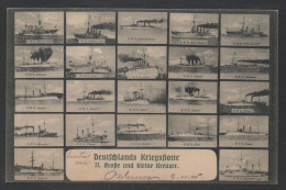 DEUTSCHLANDS KRIEGSFLOTTE - 22 KREUZER - KAISERLICHE DEUTSCHE MARINE /1905 AK MEHRFACH BILDER/ 2 BILDER (ref CP1133) - Guerra