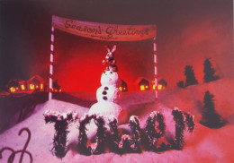 Carte Postale (Tower Records) Season's Greetings From Tower (lapin Sur Un Bonhomme De Neige) - Advertising