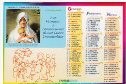 Calendarietto - L'ora Della Donna Vestita Di Sole - Bucaneve - G.a.m. Gioventù Ardente Mariano - Anno 1998 - Petit Format : 1991-00