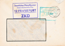 DDR Brief ZKD 1965 Staatliches Metallkontor Frankfurt - Servicio Central De Correos